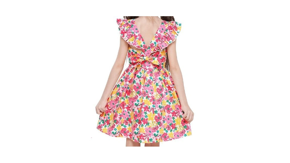 Floral Holiday Backless Kid Summer Girls Little Toddler Dresses Colthes,d70,7-8