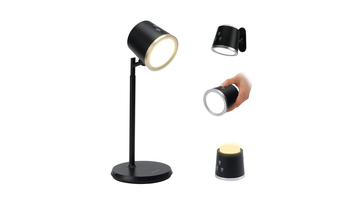 Yulinkco Magnetic Rechargeable Led Desk Lamp, Cordless Dimmable Reading Light