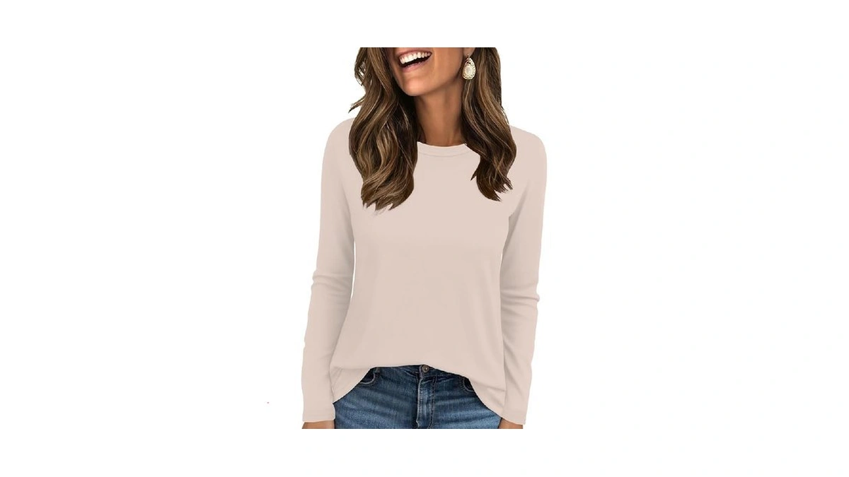 Ekouaer Long Sleeve Shirts For Women Loose Fit Fall Tops