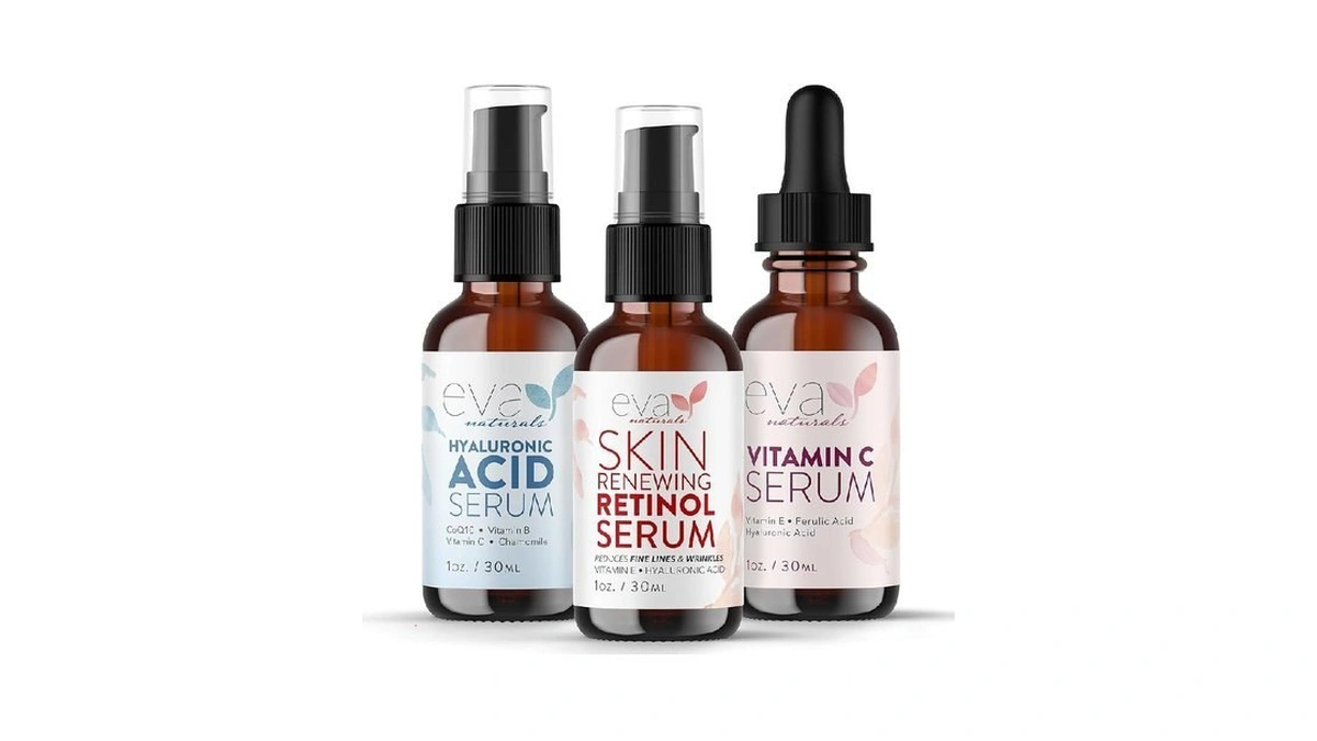 Eva Naturals Anti-aging Serum Set – Vitamin C, Retinol &