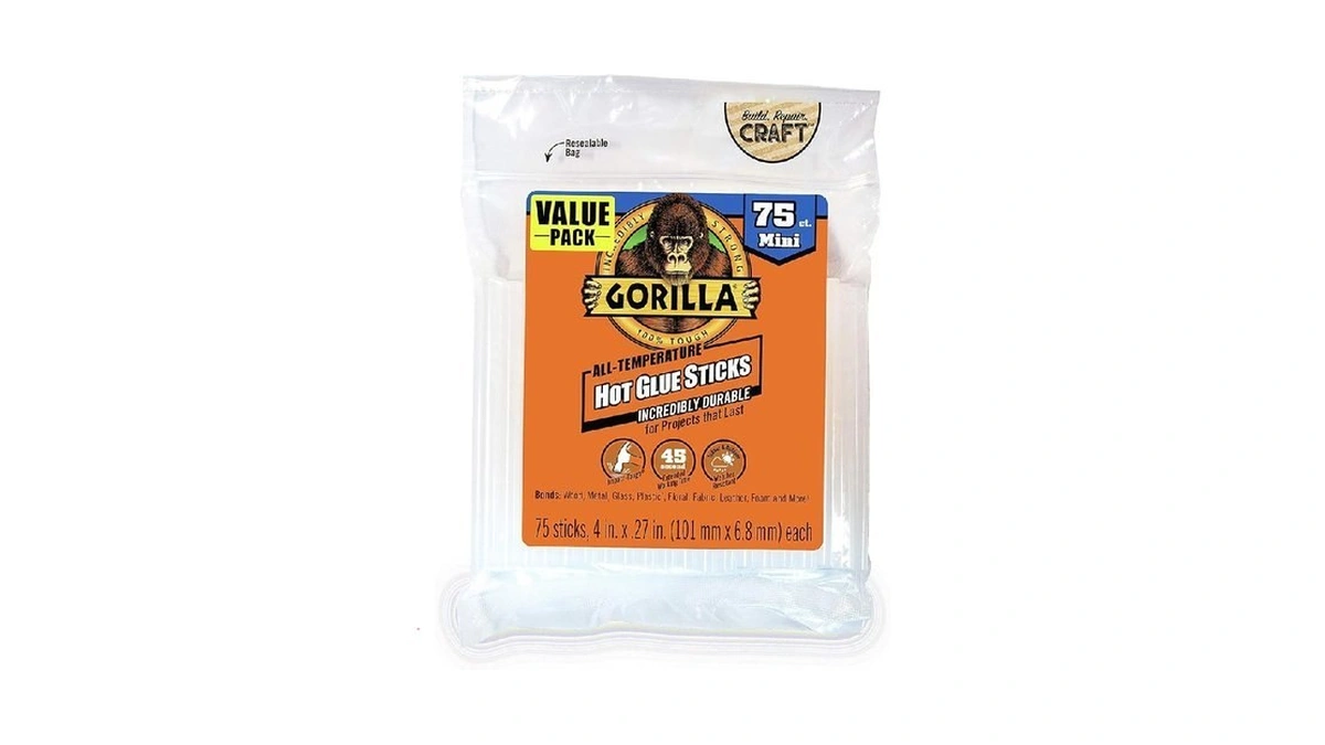 Gorilla Hot Glue Sticks, Clear Glue, Mini Size 4" Long