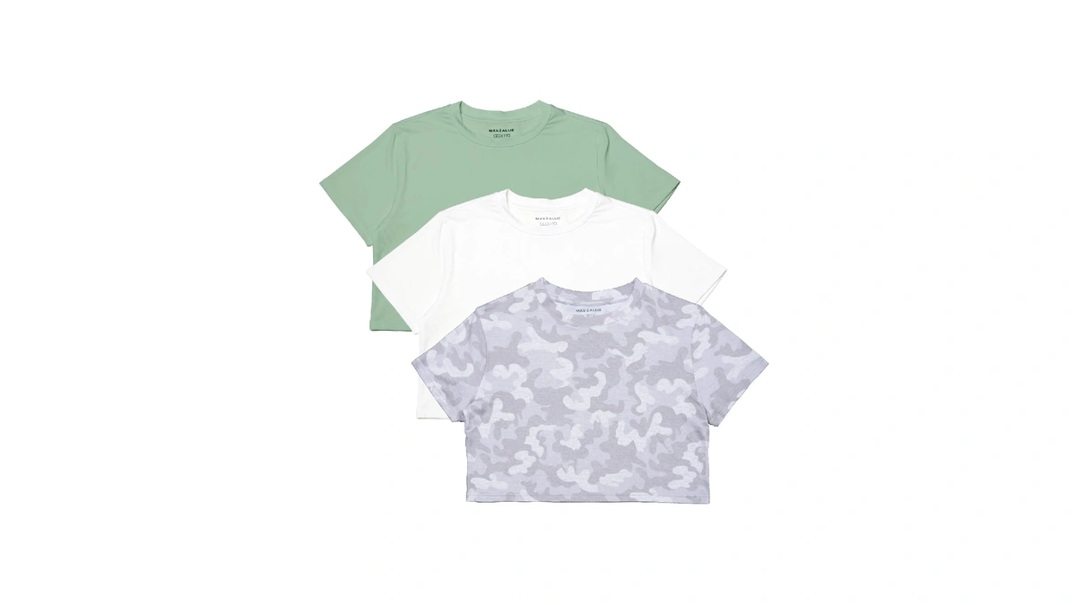 Max Allie Women's Ultra Soft Cropped T Shirt Crew Neck