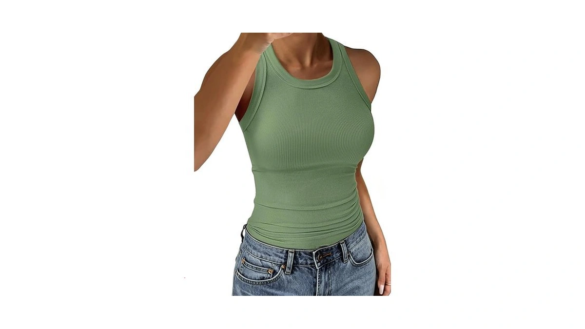 C.o.z.y Tank Tops For Women Ribbed Racerback Top Shirts High