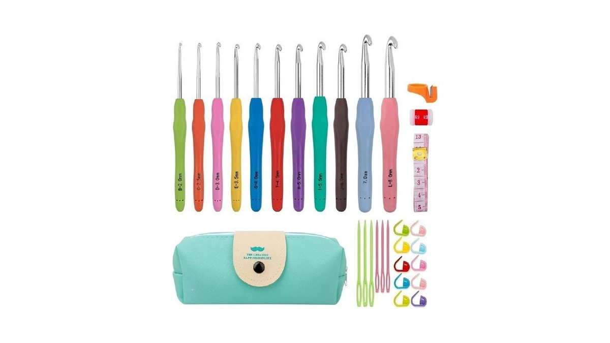 Piiwiau Crochet Hooks-11 Sizes Crochet Hook Set 2mm-10mm, 30 Pack