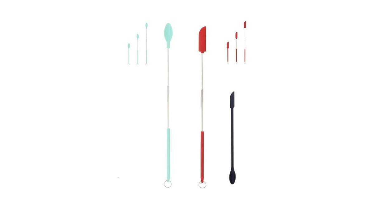 Suntchen Mini Silicone Spatula Set Stretchable Makeup Spatulas Small Scooper