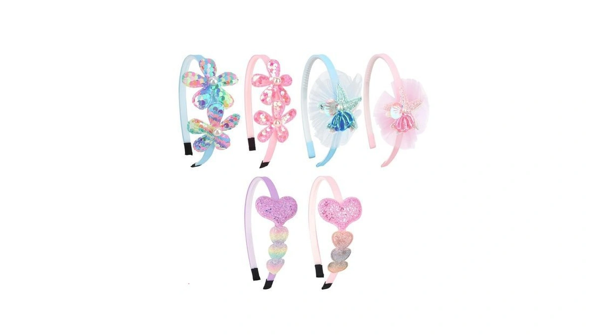 Moikolok Girls Headbands Flower Starfish Colorful Rainbow Heart Head Band