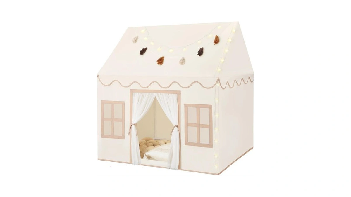 Senodeer Kids Play Tent Indoor: With Mat, Tassel Garland -