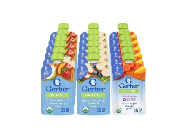 Gerber Organic Baby Food Pouches, 2nd Foods For Sitter, Fruit