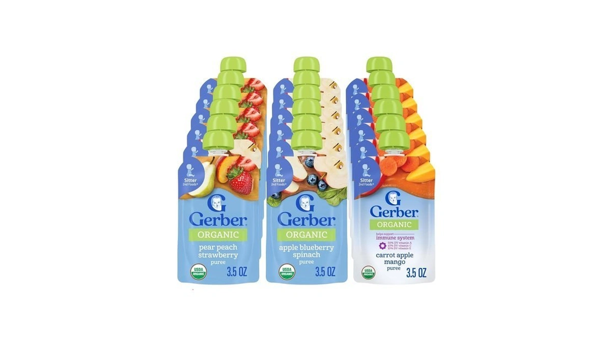 Gerber Organic Baby Food Pouches, 2nd Foods For Sitter, Fruit