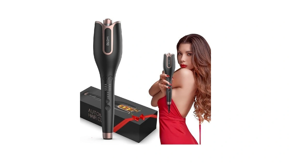 Bujiyi Automatic Rotating Curling Iron, Automatic Curling Iron, 4 Temperature