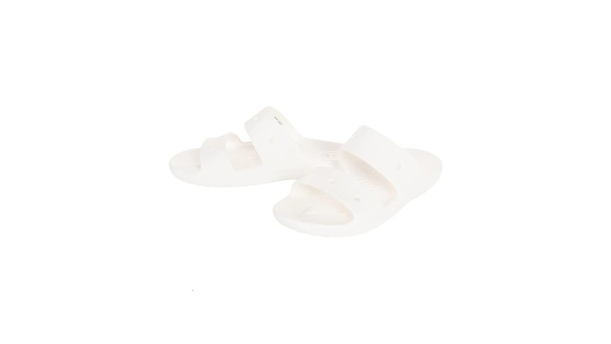 Crocs Men's And Women's Classic Two-strap Slide Sandals, White, 12