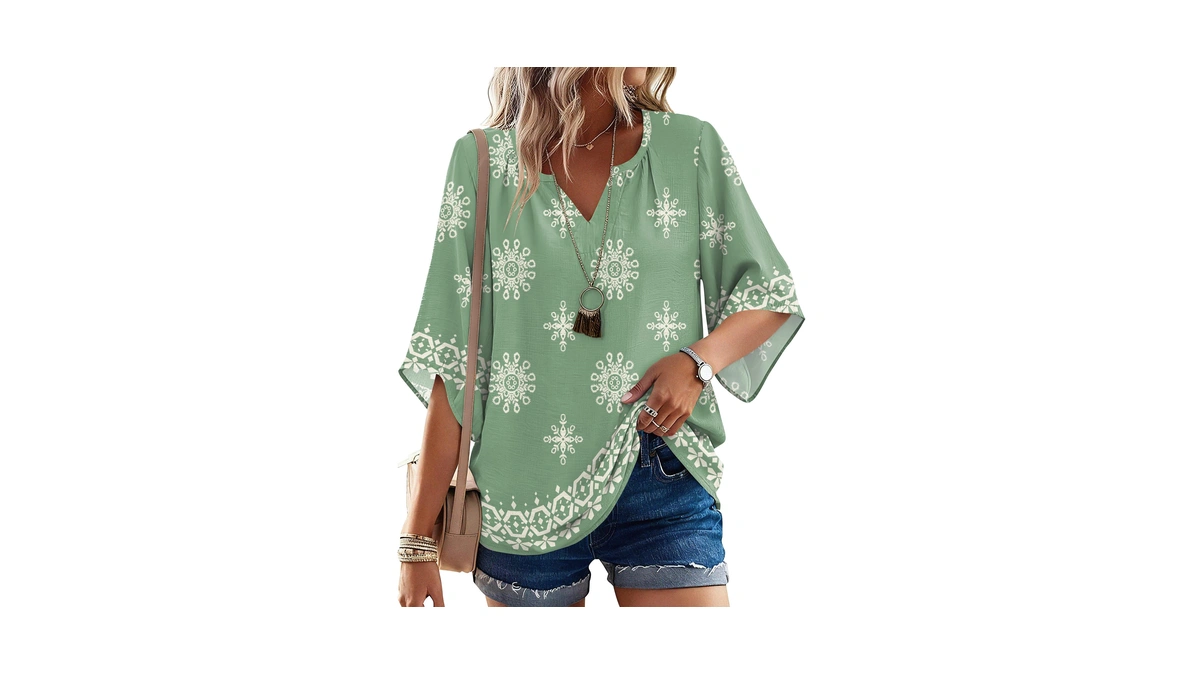 Lomon Plus Size Boho Tops For Women - Flowy Beach