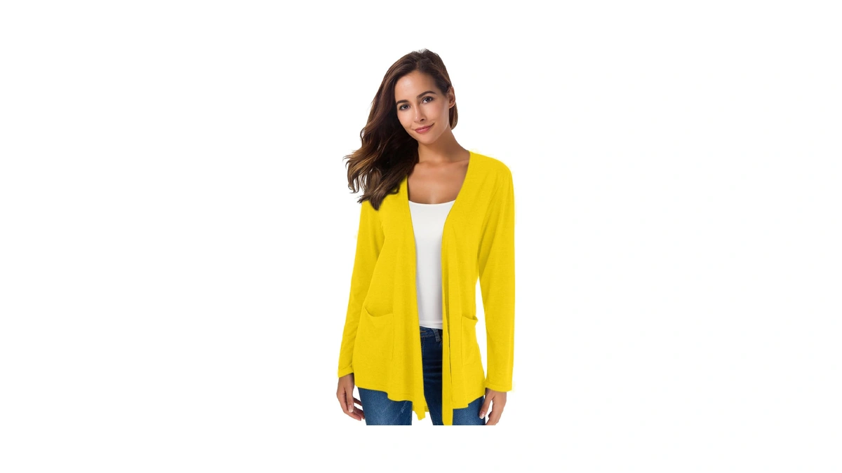 Towncat Womens Lightweight Cardigans Long Sleeve Open Front Casual Cardigan