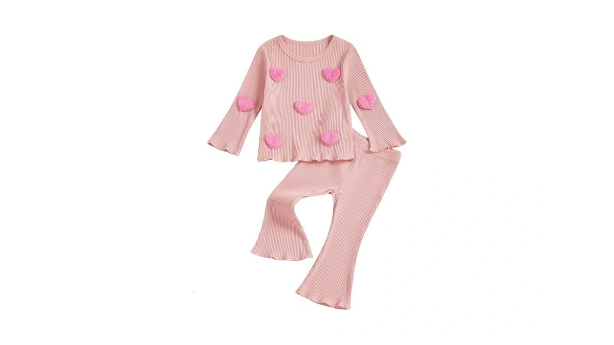 Onfmst Toddler Baby Girl Valentines Outfit Long Sleeve 3d Fuzzy