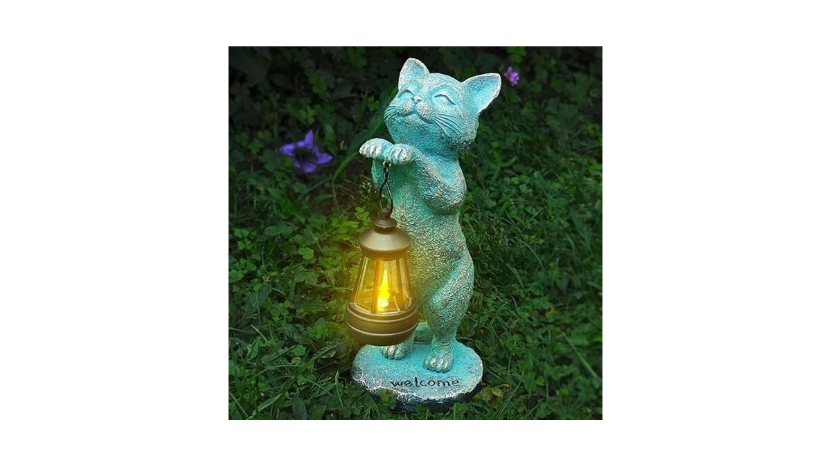 Asdfg Outdoor Garden Cat Statues Decor - Birthday Gifts For