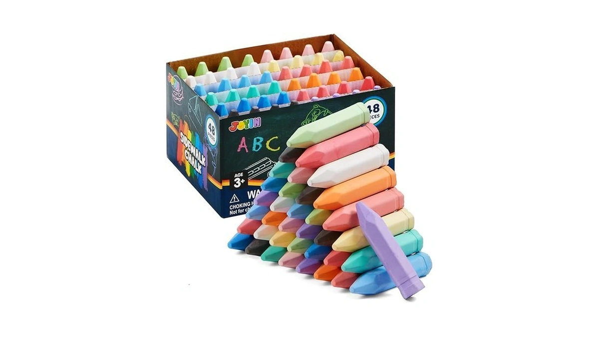 Joyin 48 Pcs Cone Shaped Washable Sidewalk Chalks Set, 12
