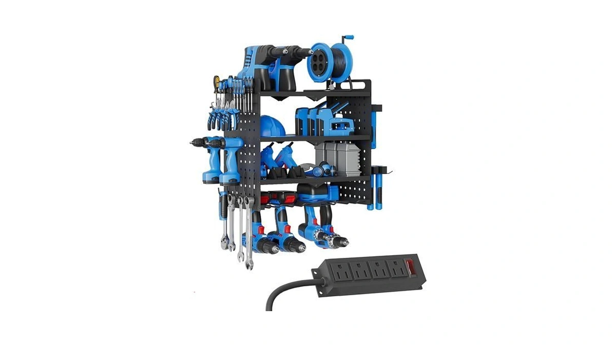 Timsatio Power Tool Organizer Wall Mount With Charging Station, Drill