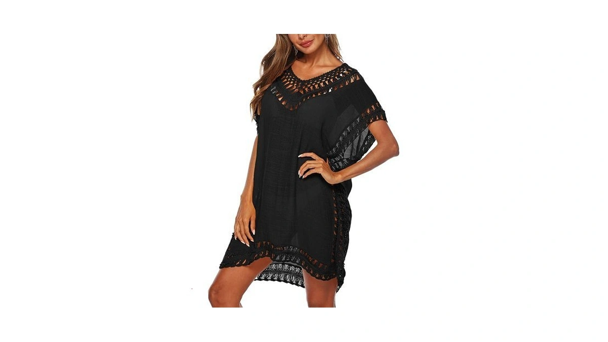 Cysincos Womens Swimsuit Cover Up Crochet Hollow Out Swimwear Beach