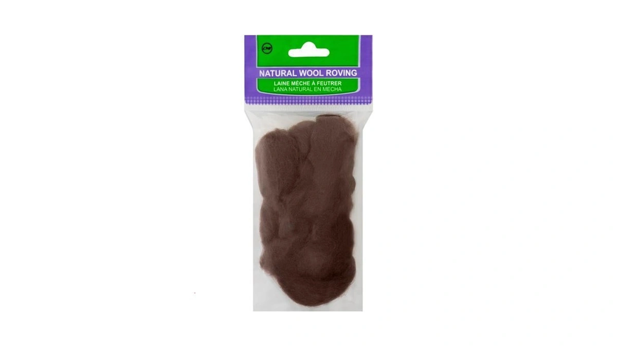 Clover Natural Wool Roving, Brown