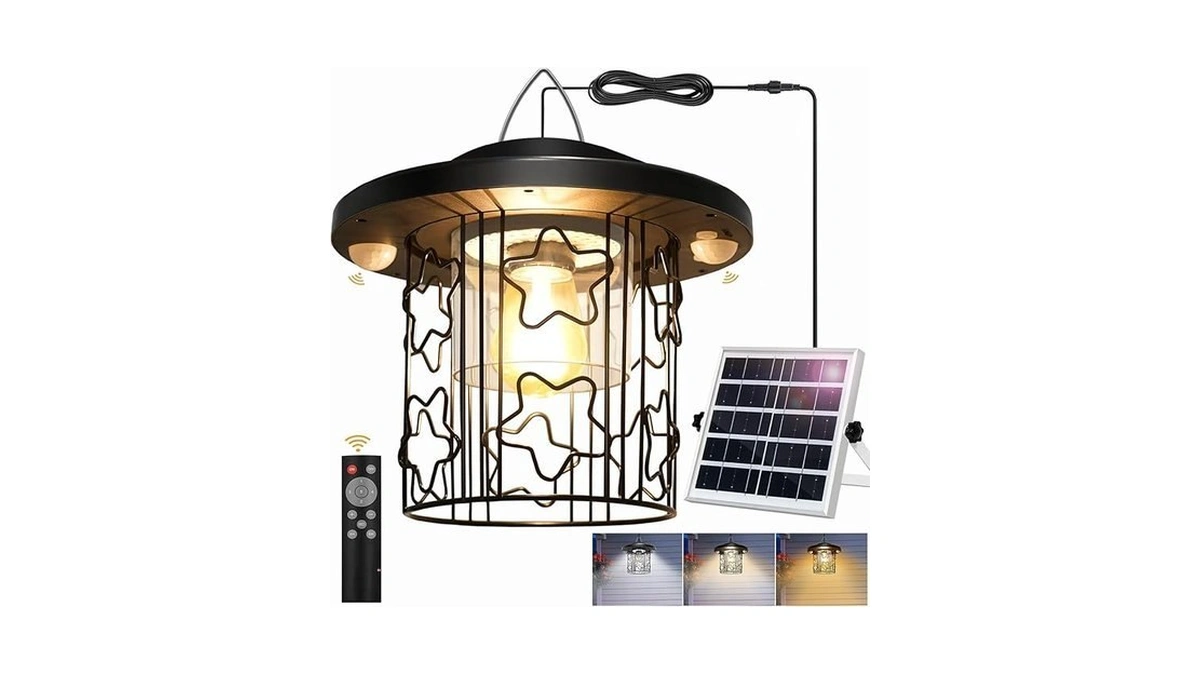 Ladate Solar Star Pendant Light - 3000lm Outdoor Solar Chandelier