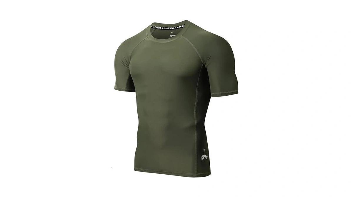 Lafroi Men's Short Sleeve Upf 50+ Baselayer Compression Rash Guard