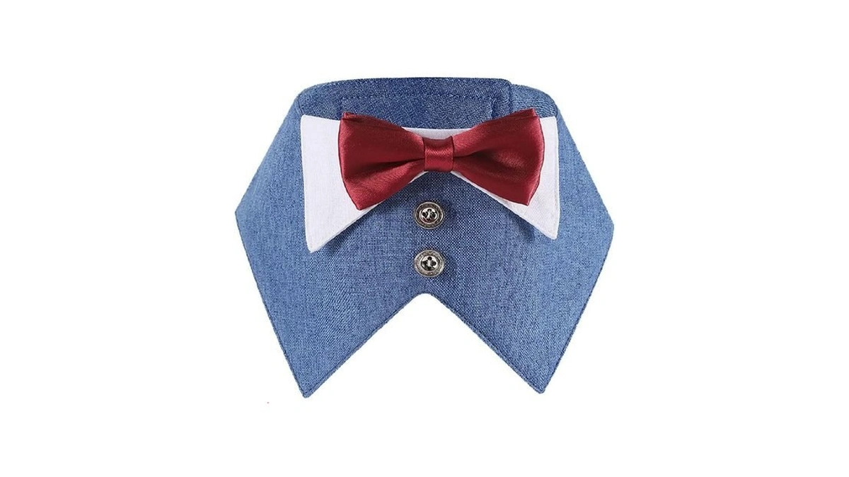Dog Tuxedo Dog Suit Dog Wedding Bandana Collar With Red