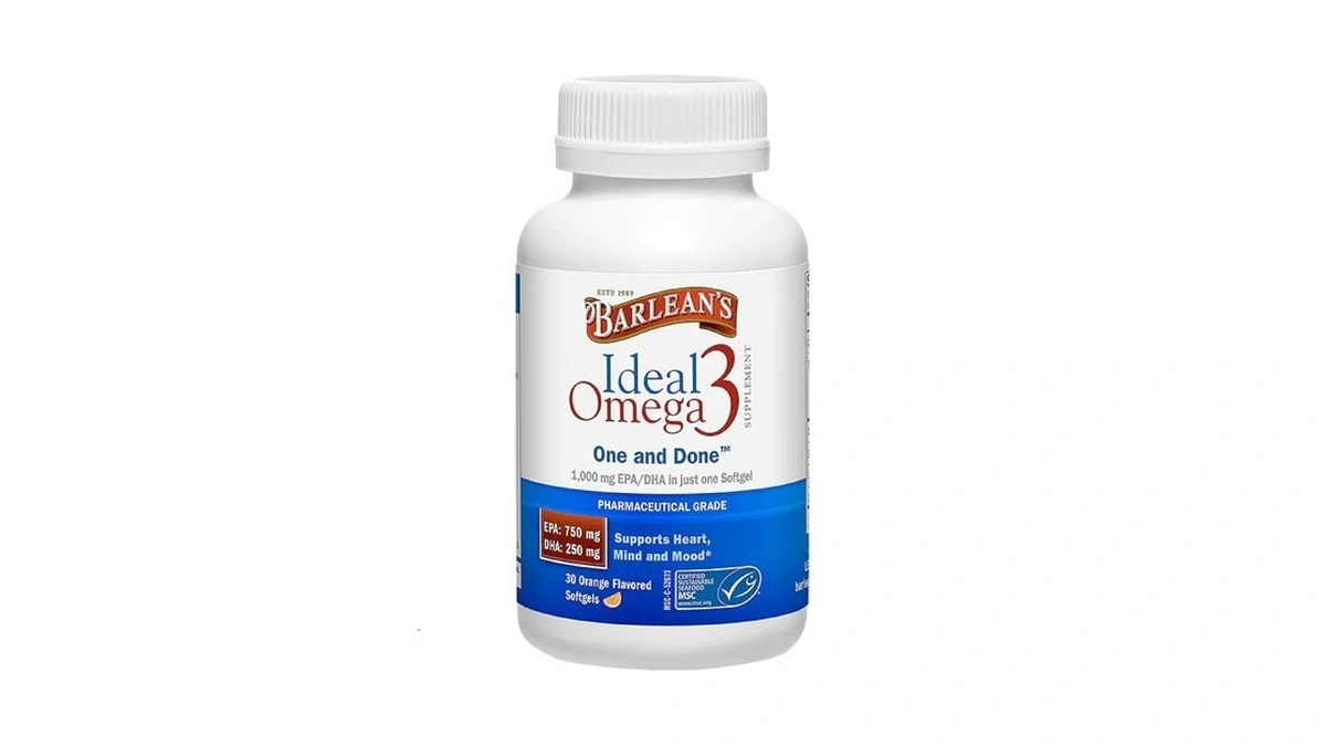 Barlean's Ideal Omega 3 Nutritional Supplement Softgels With 1,000mg Epa/dha
