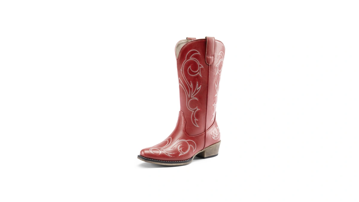 Dream Pairs Women's Cowboy Boots Mid Calf Cowgirl Boots Square