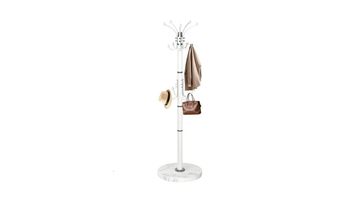 Eziviez Modern Coat Rack Stand, 360° Rotary Metal Freestanding Coat