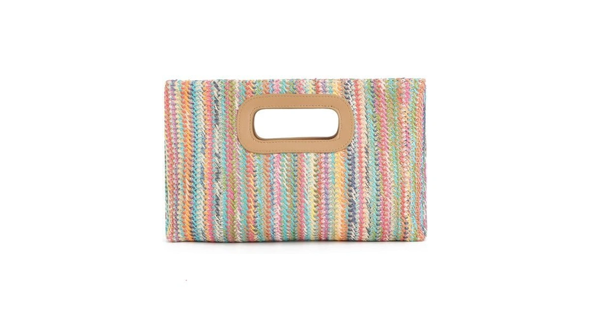Sukutu Straw Evening Bag Top Handle Clutch Handbag For Women