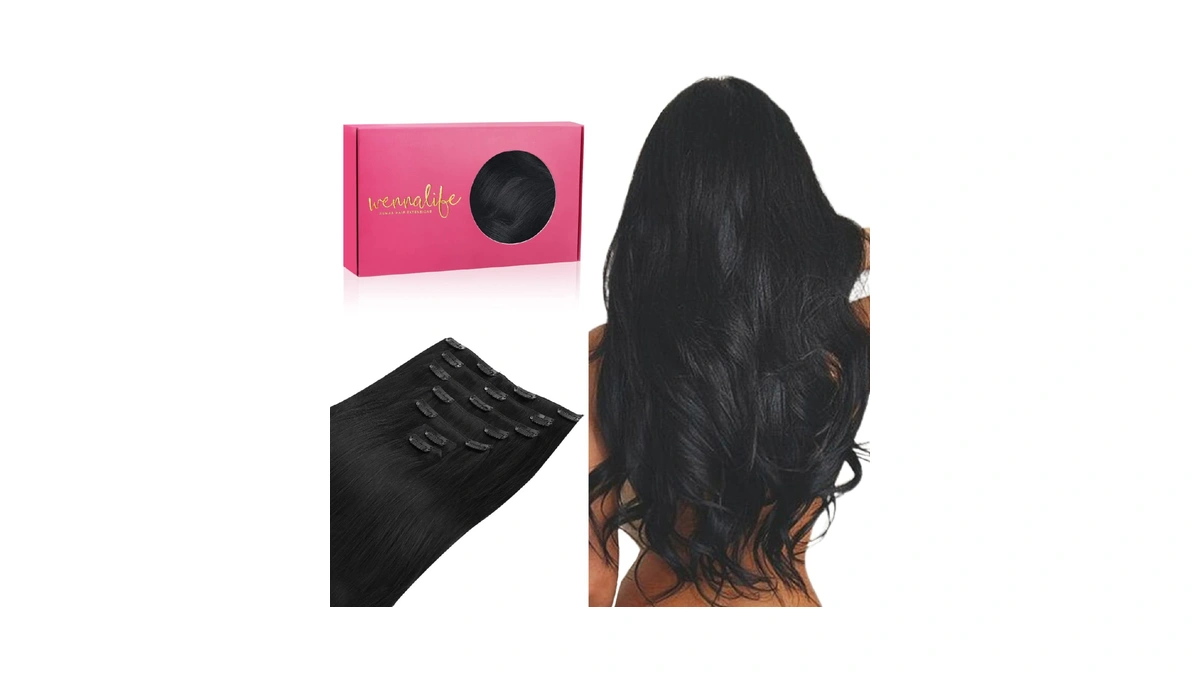 Wennalife Clip In Hair Extensions Real Human Hair, 18 Inch