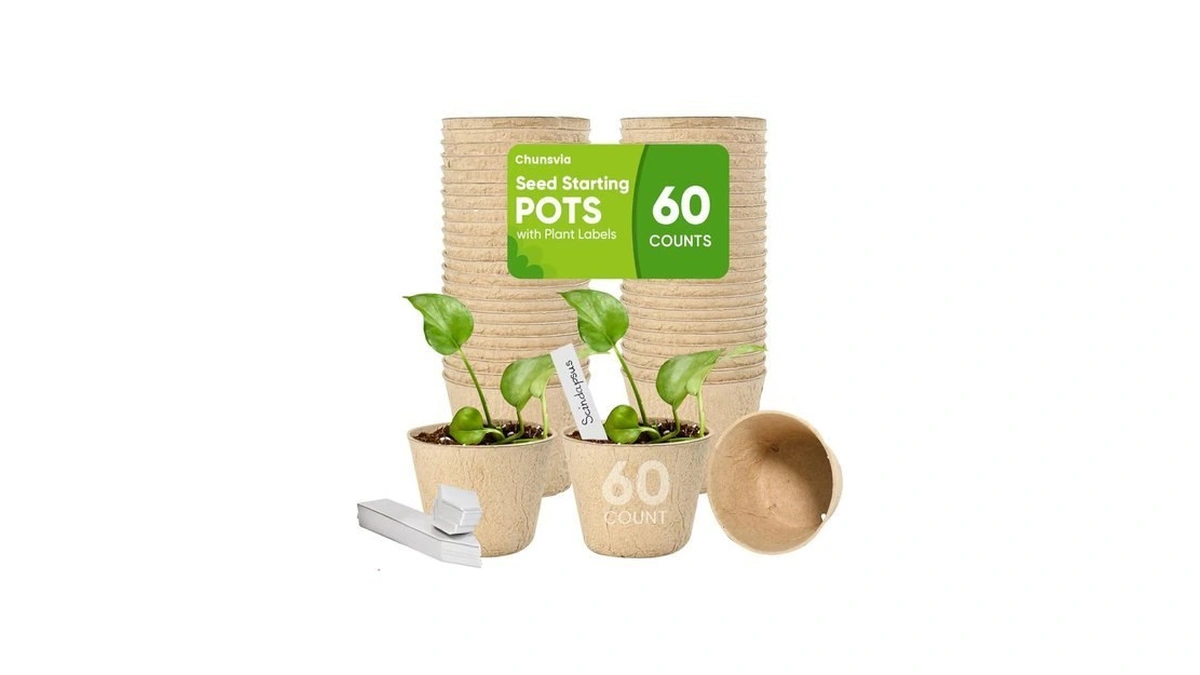 Chunsvia 60 Pack 4 Inch Peat Pots, Biodegradable Pots For