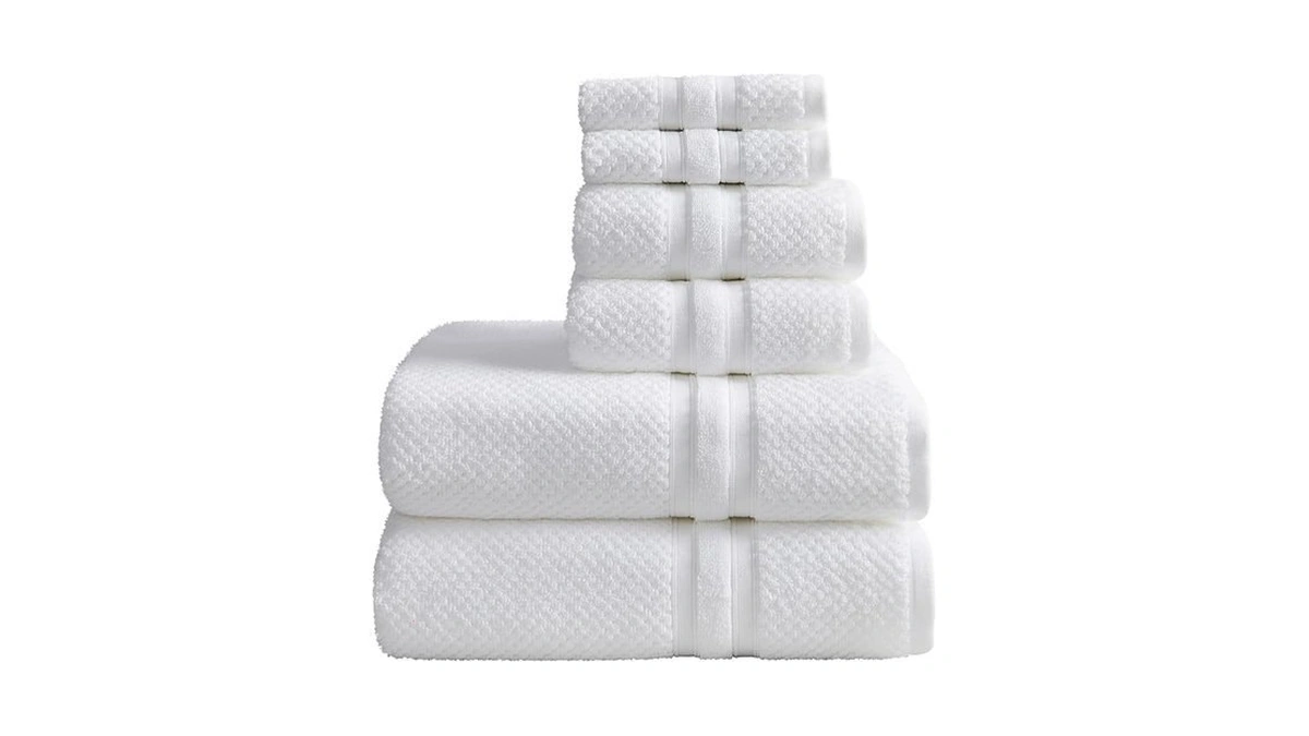 Springtree Home White Bath Towels Set Of 6 | Popcorn