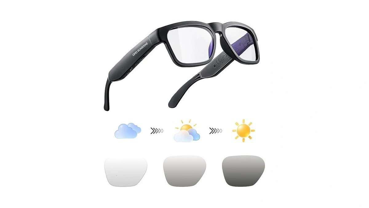 Oho Sunshine Bluetooth Audio Sunglasses, Lightweight Open Ear Sport Glasses,