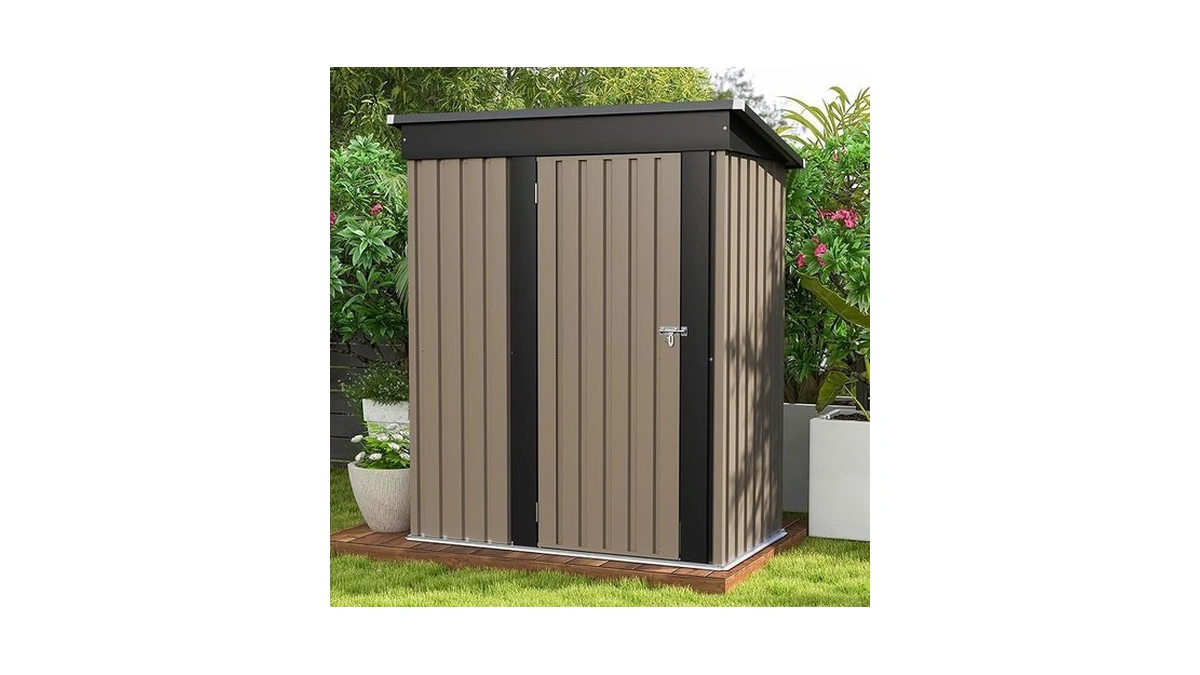Patiowell 5x3 Ft Outdoor Storage Shed, Tool Shed With Sloping