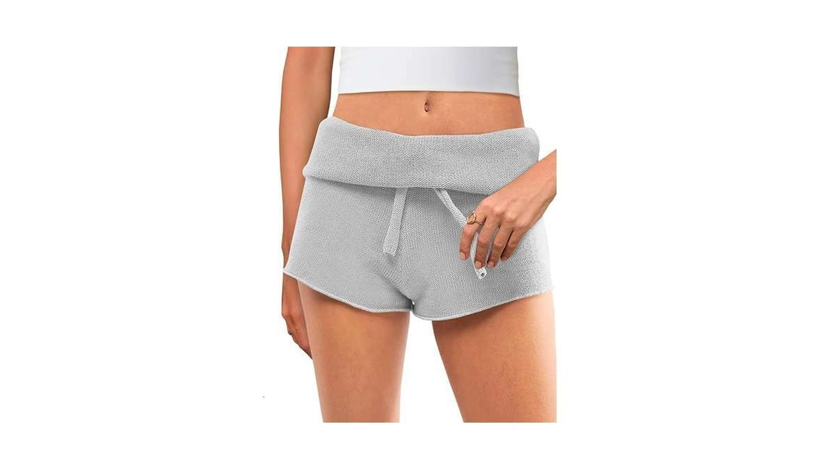 Saodimallsu Womens Foldover Lounge Shorts High Waisted Drawstring Casual Summer