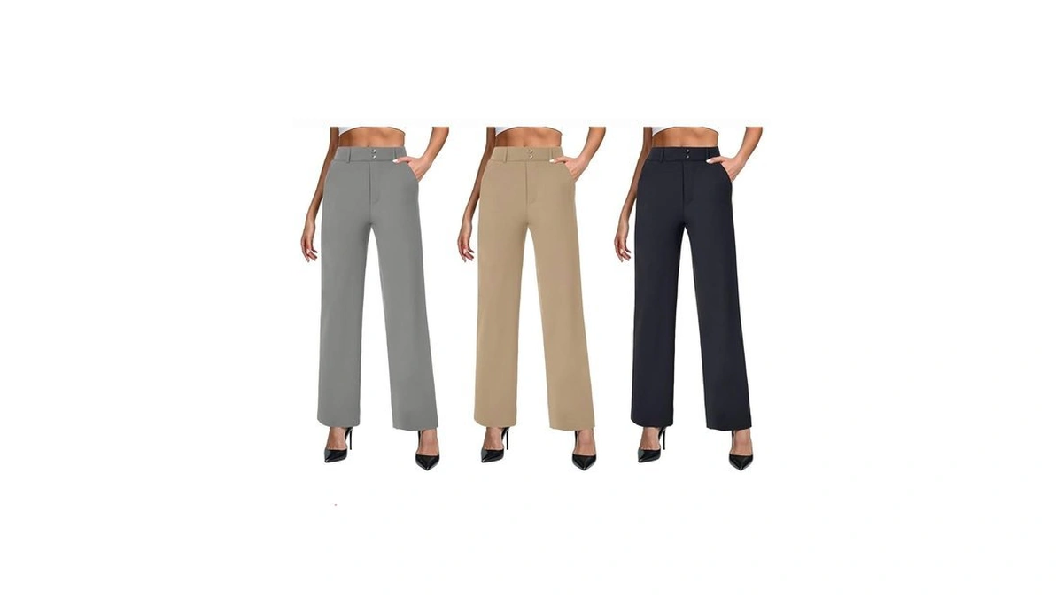 Fireswan Womens Wide Leg Dress Pants High Waist Stretch Slacks