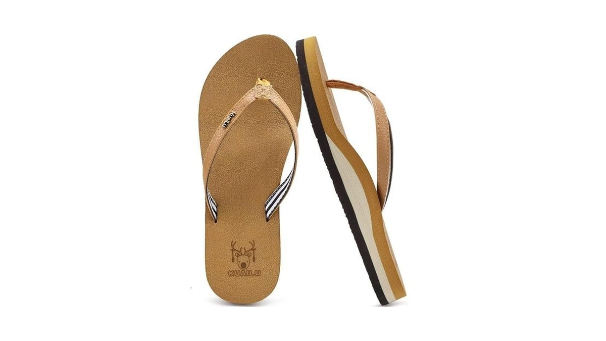Kuailu Womens Arch Support Flip Flops Comfortable Yoga Mat Slip