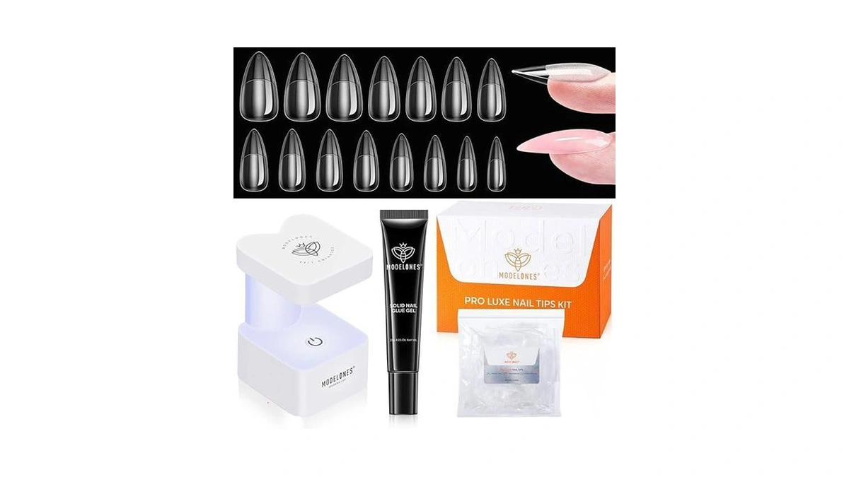 Modelones X Nail Gel Kit Almond, 15sizes Instant Apex False