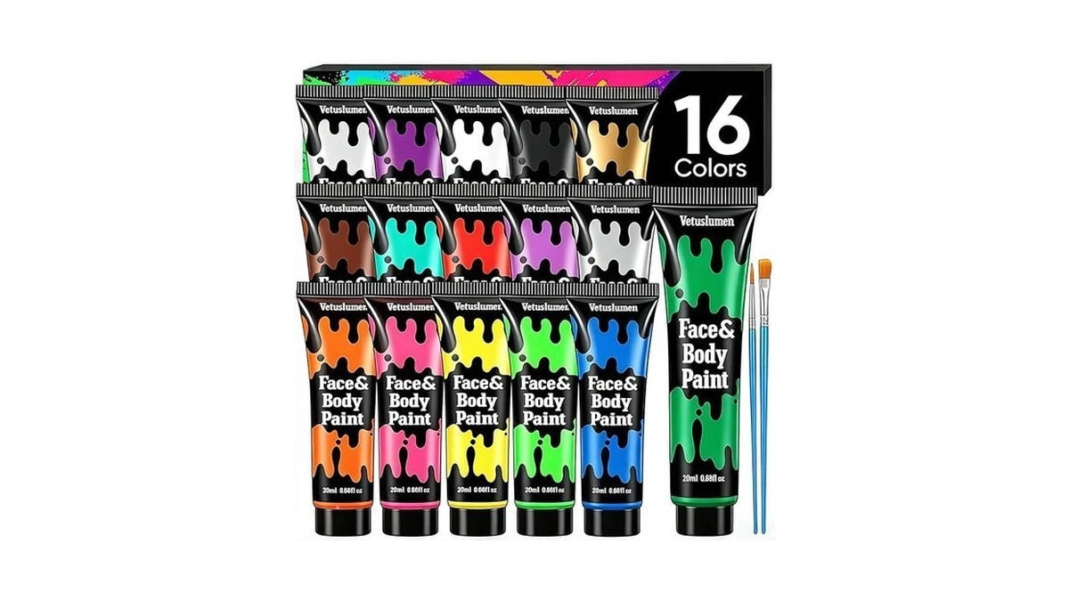 16 Colors Face Body Paint, 4th Of July Face Painting