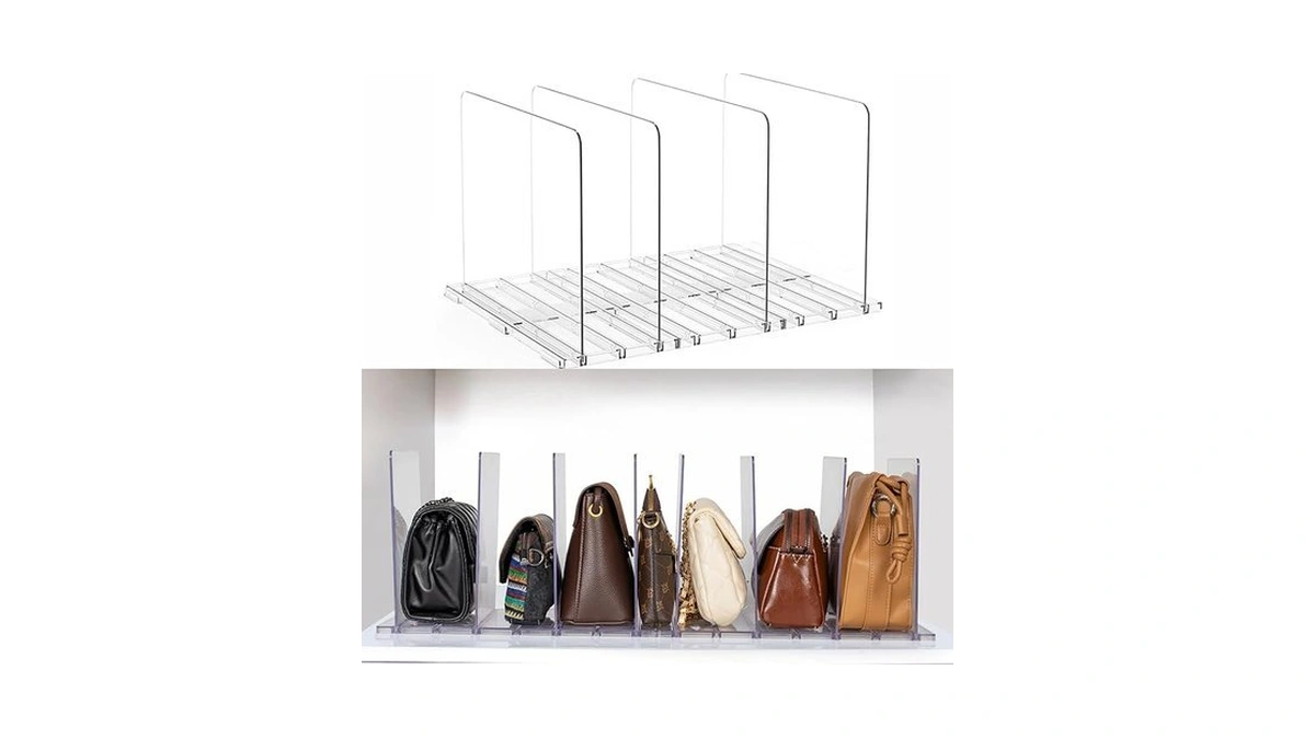 Saizamol Purse Organizer For Closet, Adjustable Acrylic Clear Handbag Gift