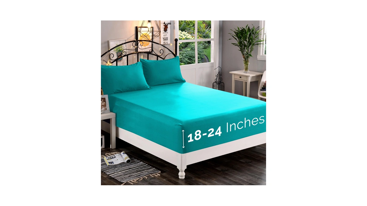 Elegant Comfort 1500 Premium Quality Fitted Sheet Ultra Soft 18-24