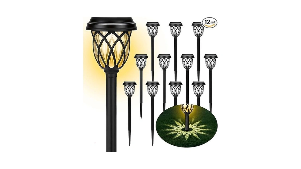 Ruhotili Solar Lights Outdoor 12 Pack Solar Garden Lights Waterproof