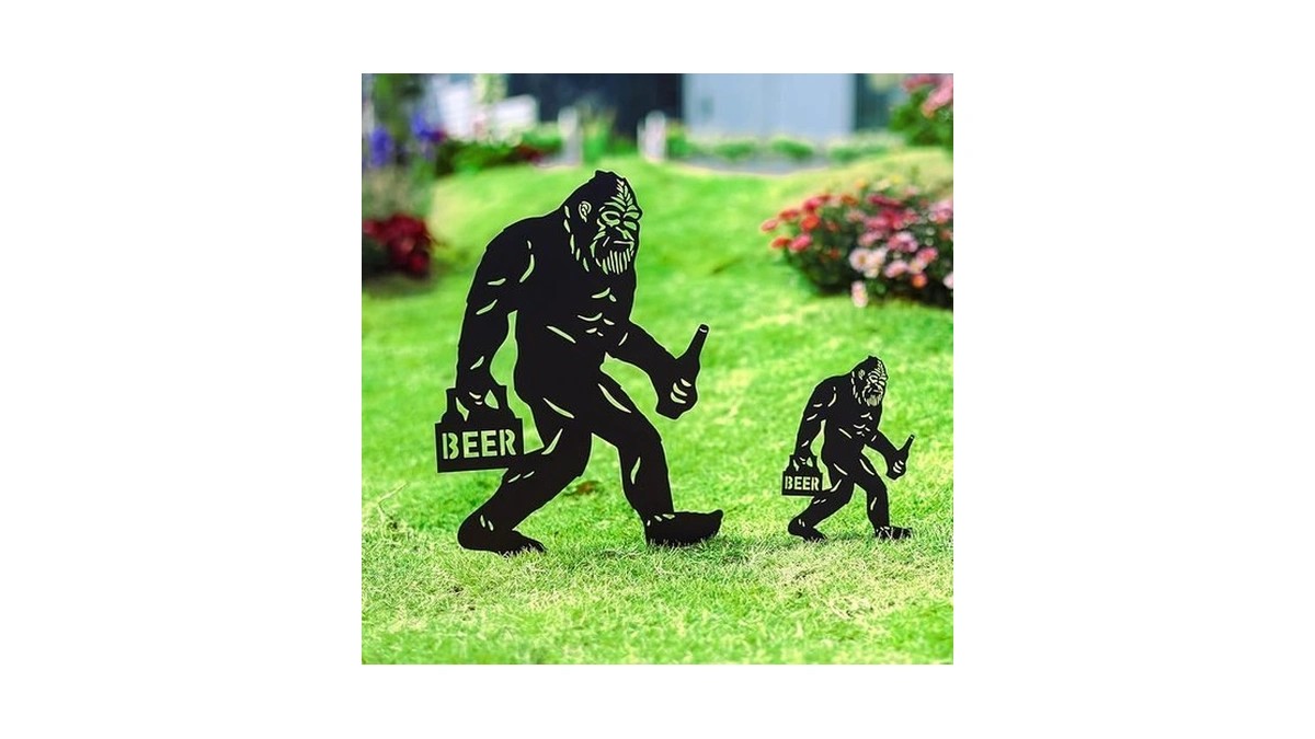 Lheartmic Bigfoot Metal Decorative Garden Stakes Big Foot Sasquatch Gifts