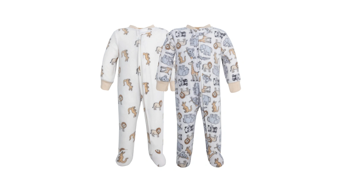 Hudson Baby Fleece Sleep And Play, Kangaroo Neutral, Newborn