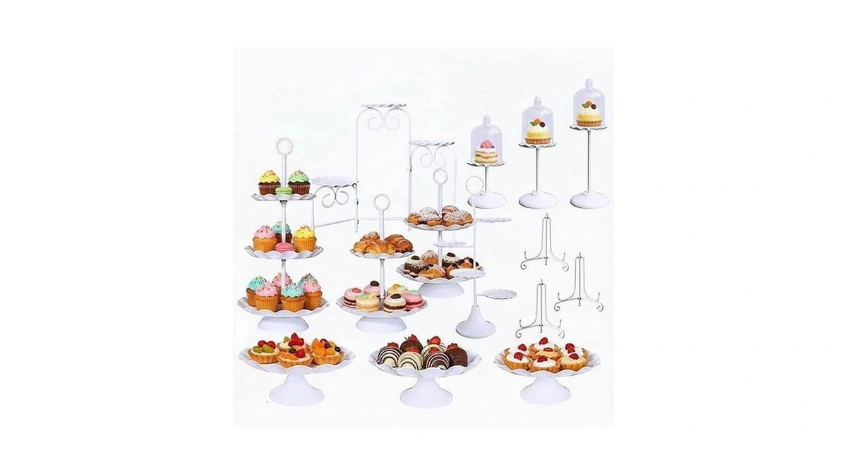 16 Pieces Cake Stands Metal Cupcake Holders Set For Graduation