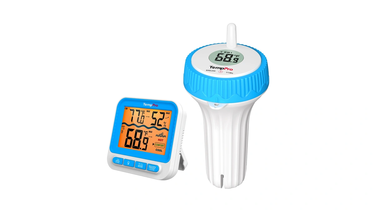 Temppro Waterproof Wireless Pool Thermometer Easy Read, Digital Pool Thermometer