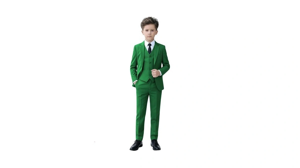 Kids Toddler Tuxedo Formal Dresswear Set 5 Pieces Slim Fit