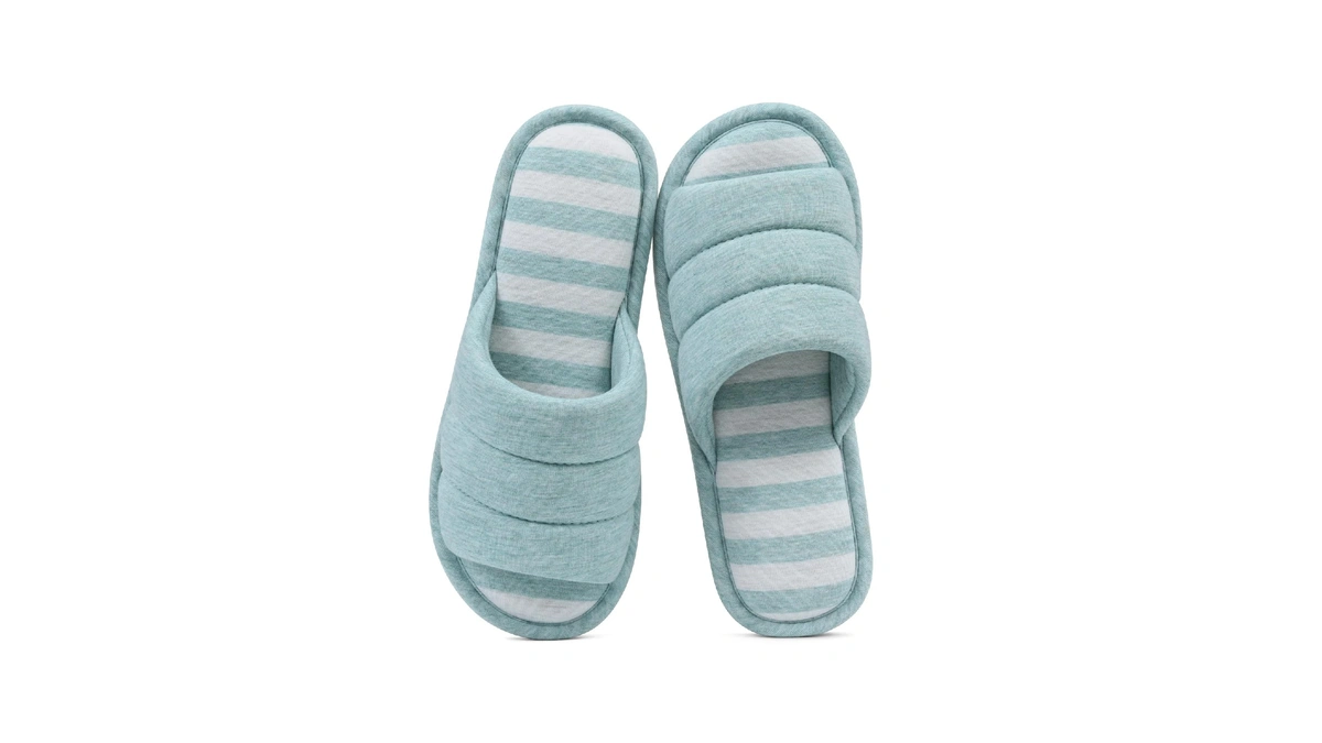 Shevalues Women's Soft Indoor Slippers Open Toe Cotton Memory Foam