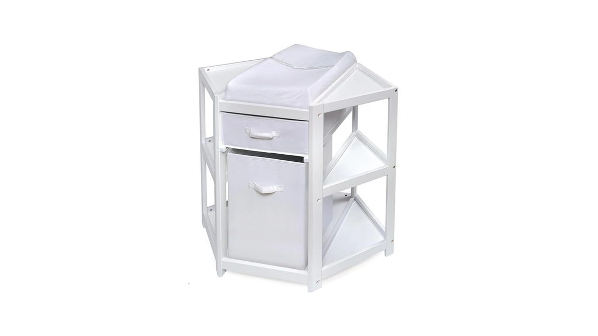 Badger Basket Corner Baby Changing Table - Space-saving Diaper Changing